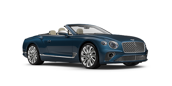 Bentley Abu Dhabi Bentley GTC Mulliner convertible in Light Windsor Blue paint front 34