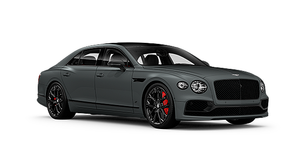 Bentley Abu Dhabi Bentley Flying Spur S front side angled view in Cambrian Grey coloured exterior. 